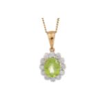 PERIDOT AND DIAMOND PENDANT