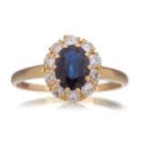 SAPPHIRE AND DIAMOND RING