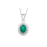 EMERALD AND DIAMOND PENDANT