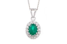 EMERALD AND DIAMOND PENDANT