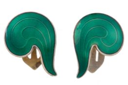 KNUT A. RASMUSSEN NORWEGIAN SILVER ENAMEL EARRINGS