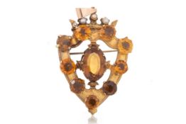 IMPRESSIVE SCOTTISH CITRINE BROOCH