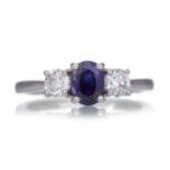 SAPPHIRE AND DIAMOND RING