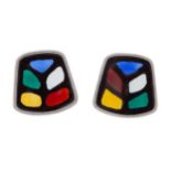 KNUT A. RASMUSSEN NORWEGIAN SILVER ENAMELLED EARRINGS