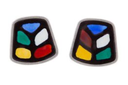 KNUT A. RASMUSSEN NORWEGIAN SILVER ENAMELLED EARRINGS