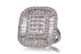 CERTIFICATED DIAMOND COCKTAIL RING