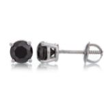 BLACK MOISSANITE STUD EARRINGS