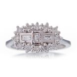 CERTIFICATED DIAMOND CLUSTER RING