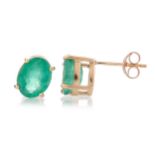 PAIR OF EMERALD STUD EARRINGS