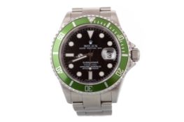 RARE: ROLEX 'KERMIT' 50TH ANNIVERSARY SUBMARINER STAINLESS STEEL AUTOMATIC WRIST WATCH