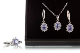 TANZANITE RING, PENDANT AND EARRINGS