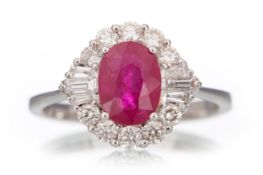 CERTIFICATED RUBY AND DIAMOND RING