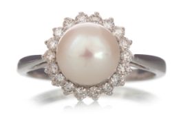 PEARL AND DIAMOND RING