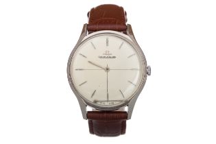 JAEGER LE COULTRE, STAINLESS STEEL MANUAL WIND WRIST WATCH,