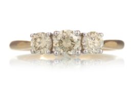 CERTIFICATED DIAMOND THREE STONE RING,