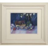 STILL LIFE WITH MINCE PIES, A PASTEL BY MARY BATCHELOR