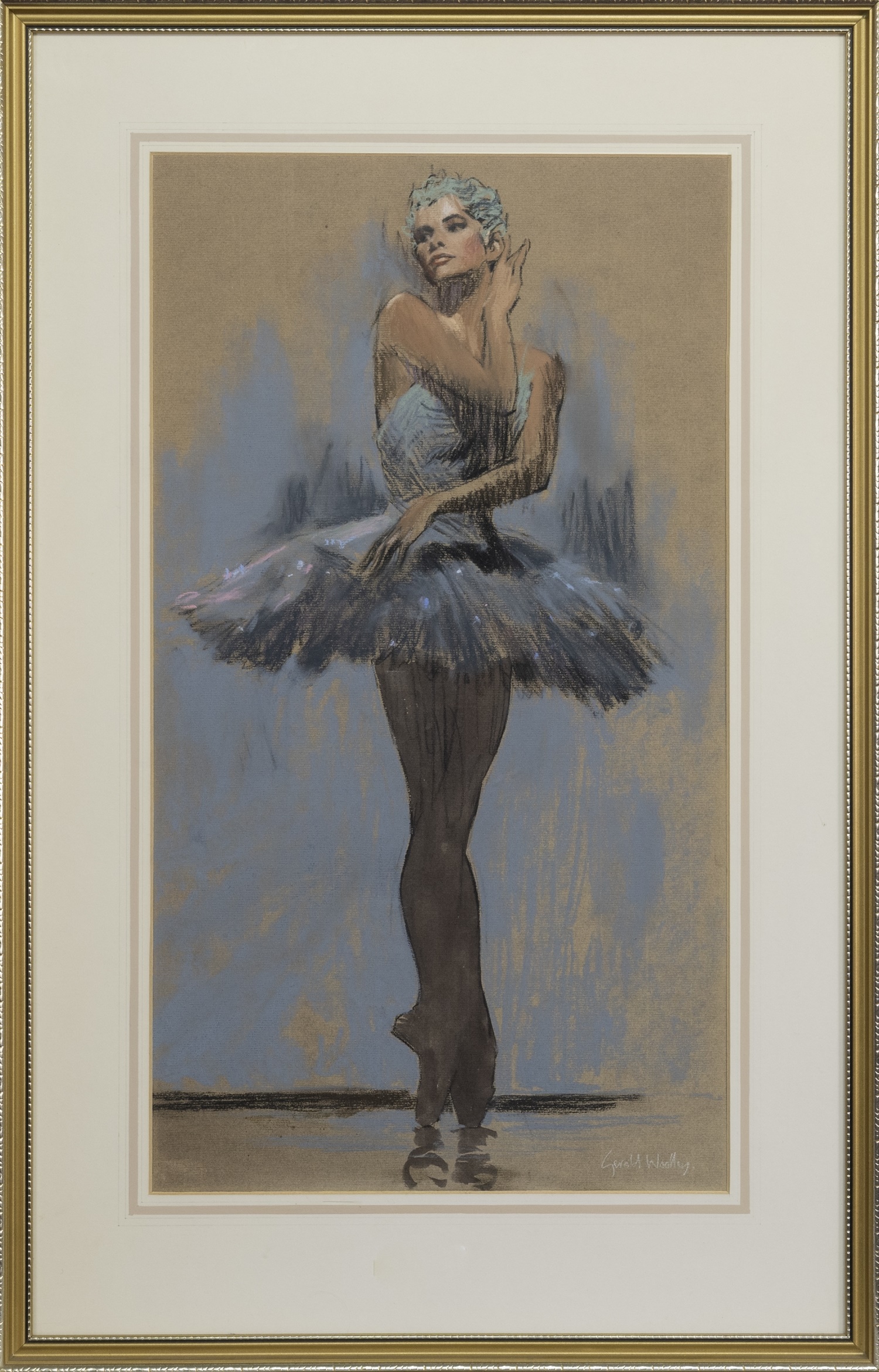 DARCEY BUSSELL, BALLERINA, A PASTEL PORTRAIT BY GERALD WOOLLEY