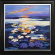 WATERLILIES, AN ACRYLIC BY SHELAGH CAMPBELL