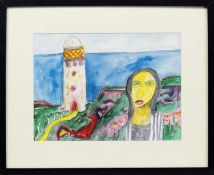 * JOHN BELLANY CBE RA HRSA (SCOTTISH 1942 - 2013), GIRL WITH LIGHTHOUSE