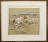 * RALSTON GUDGEON RSW (SCOTTISH 1910 - 1984), BORZOI - ALL OUT