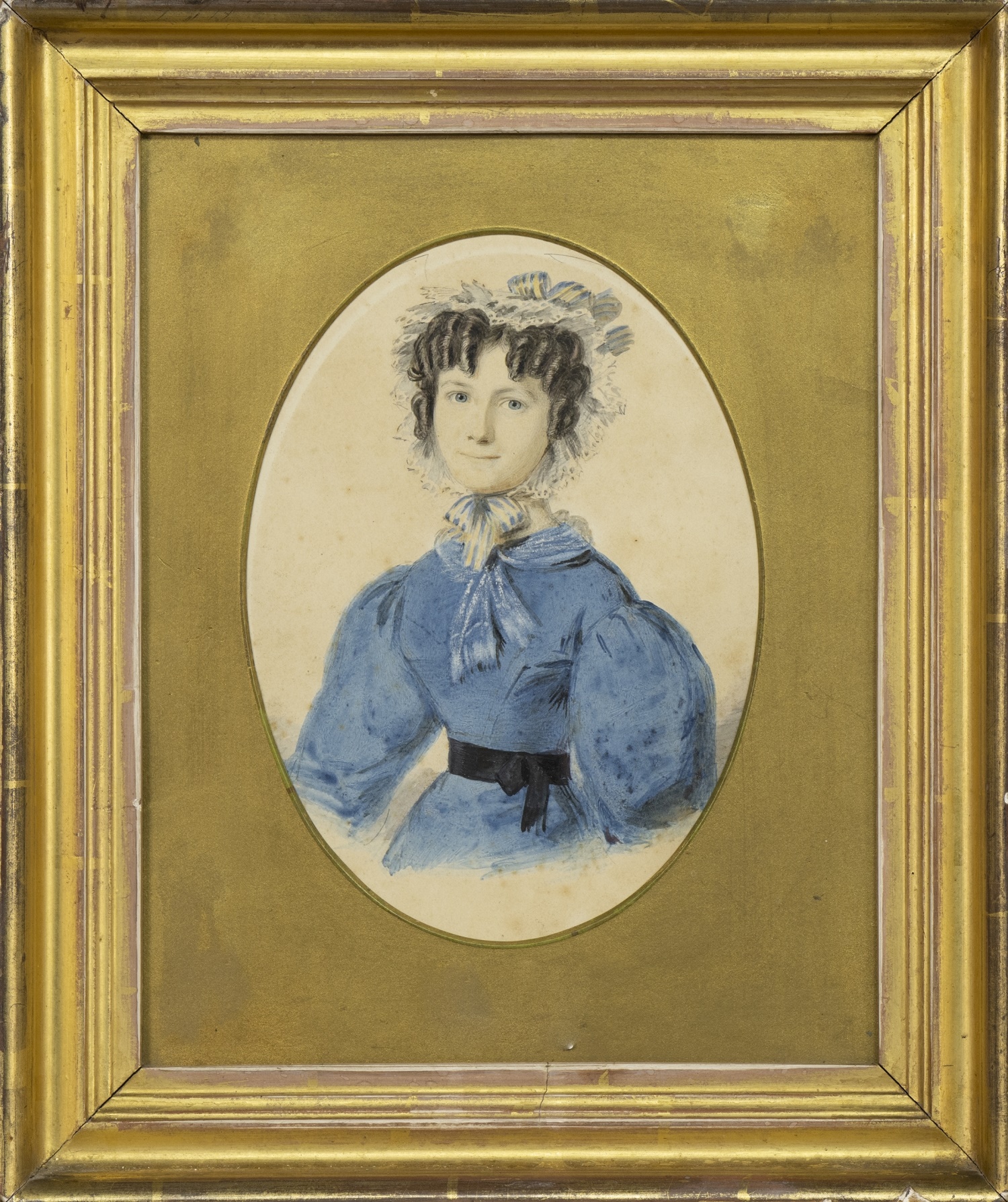PORTRAIT OF A YOUNG LADY, A WATERCOLOUR BY WILLIAM MOORE SENIOR