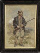 HUNTING AND FISHING, A PAIR OF WATERCOLOURS