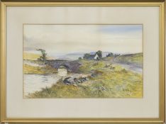 SHEEP BY THE RIVER, A WATERCOLOUR BY MAUD HOWLAND JACKSON