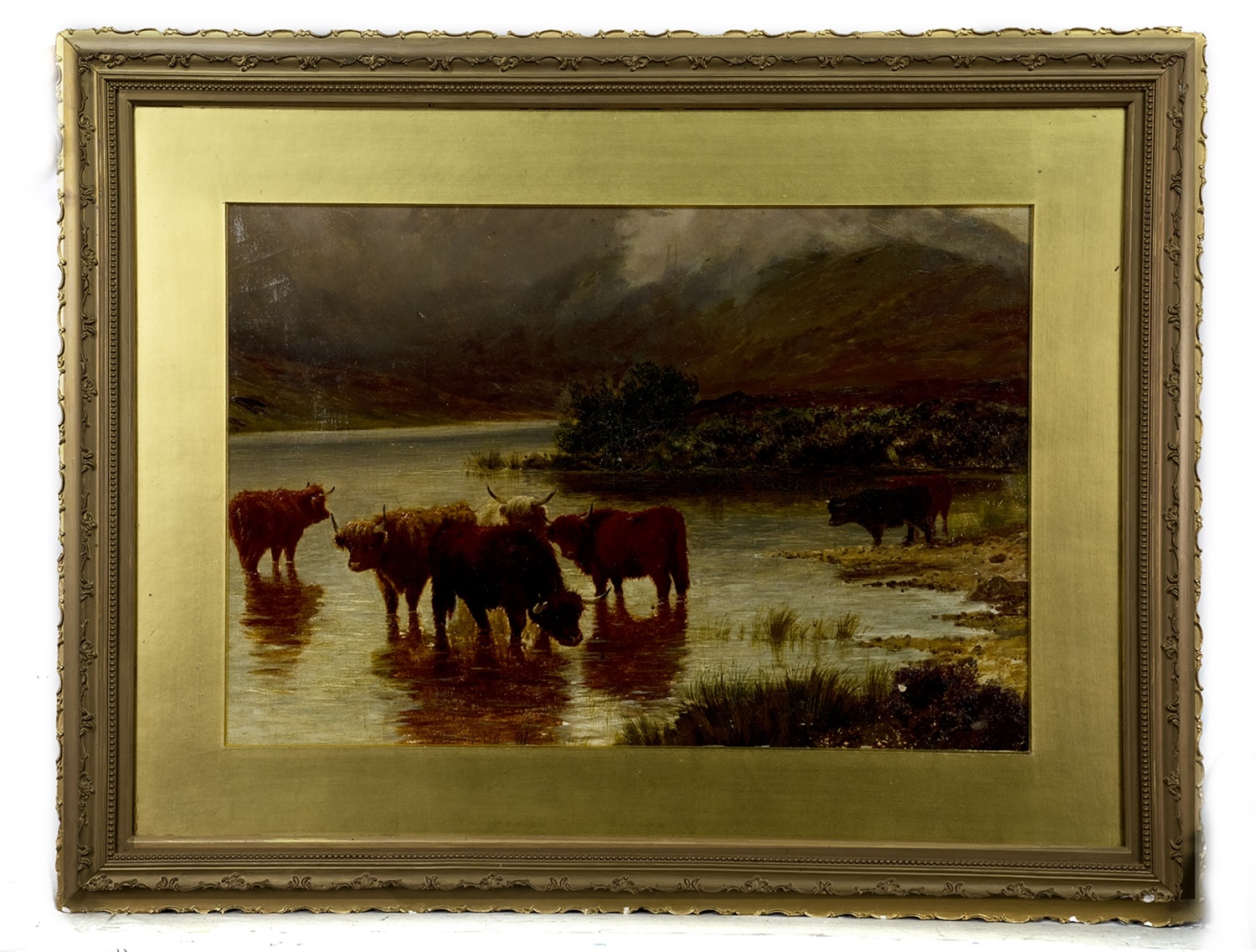 CATTLE IN THE STREAM, AN OIL