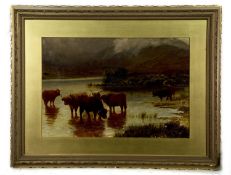 CATTLE IN THE STREAM, AN OIL