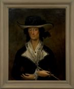 PORTRAIT OF MRS RIDDOCH OF LETTERFOURIE, AN OIL BY JOHN GREENWOOD
