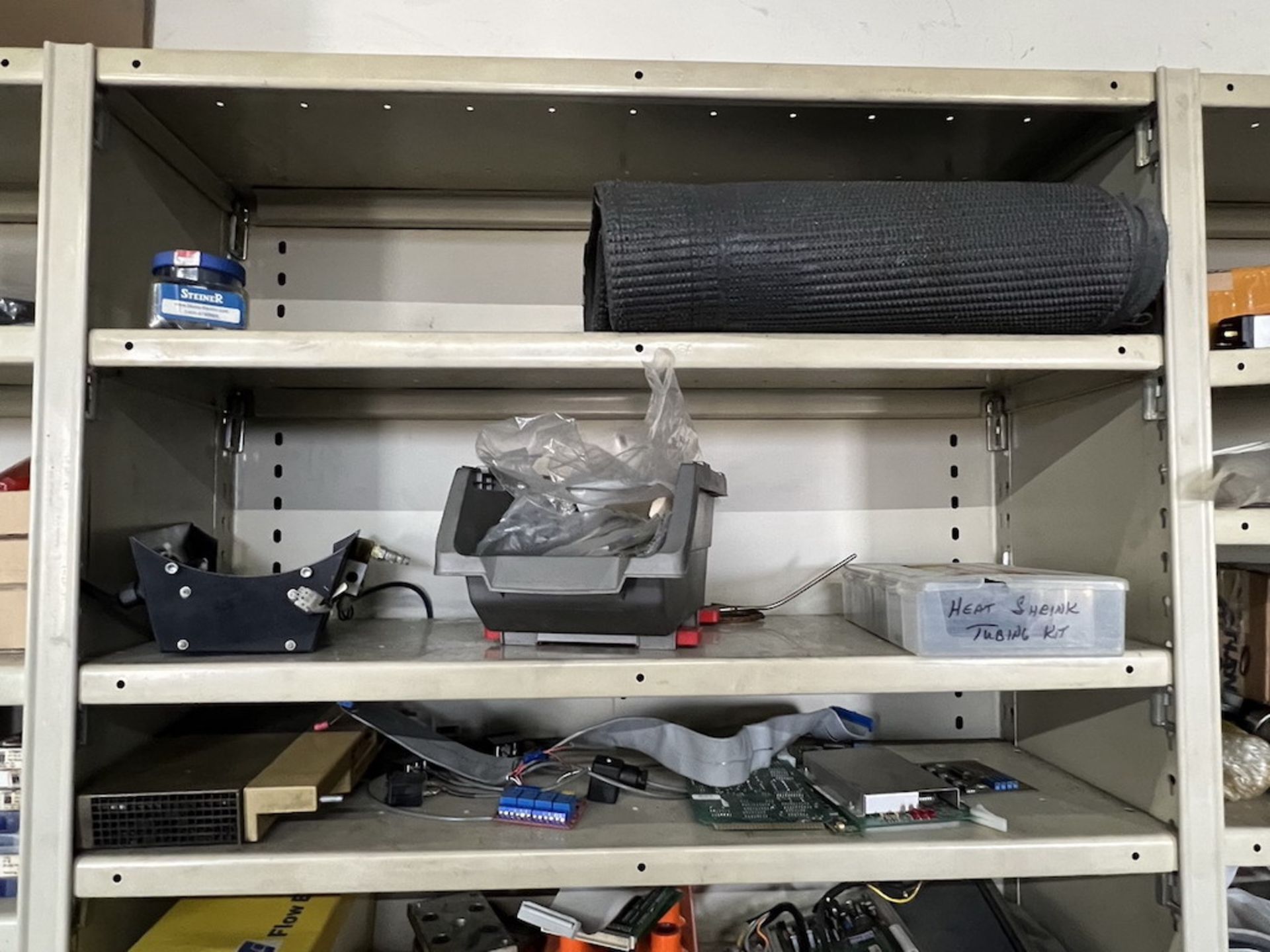 (1) Lot of (4) Sectional Storage Racks, with Wire Spools, Switches, Mertek Motors etc. - Image 11 of 16