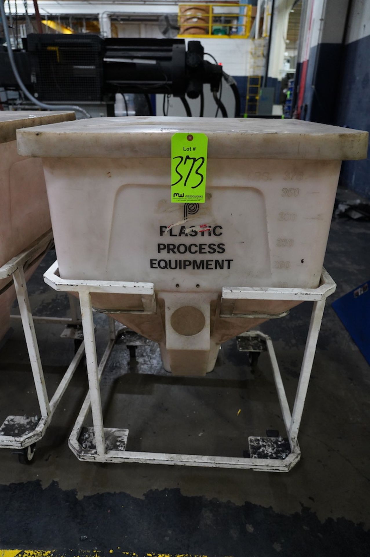 PPE Plastic Portable Poly Hopper on Rolling Stand