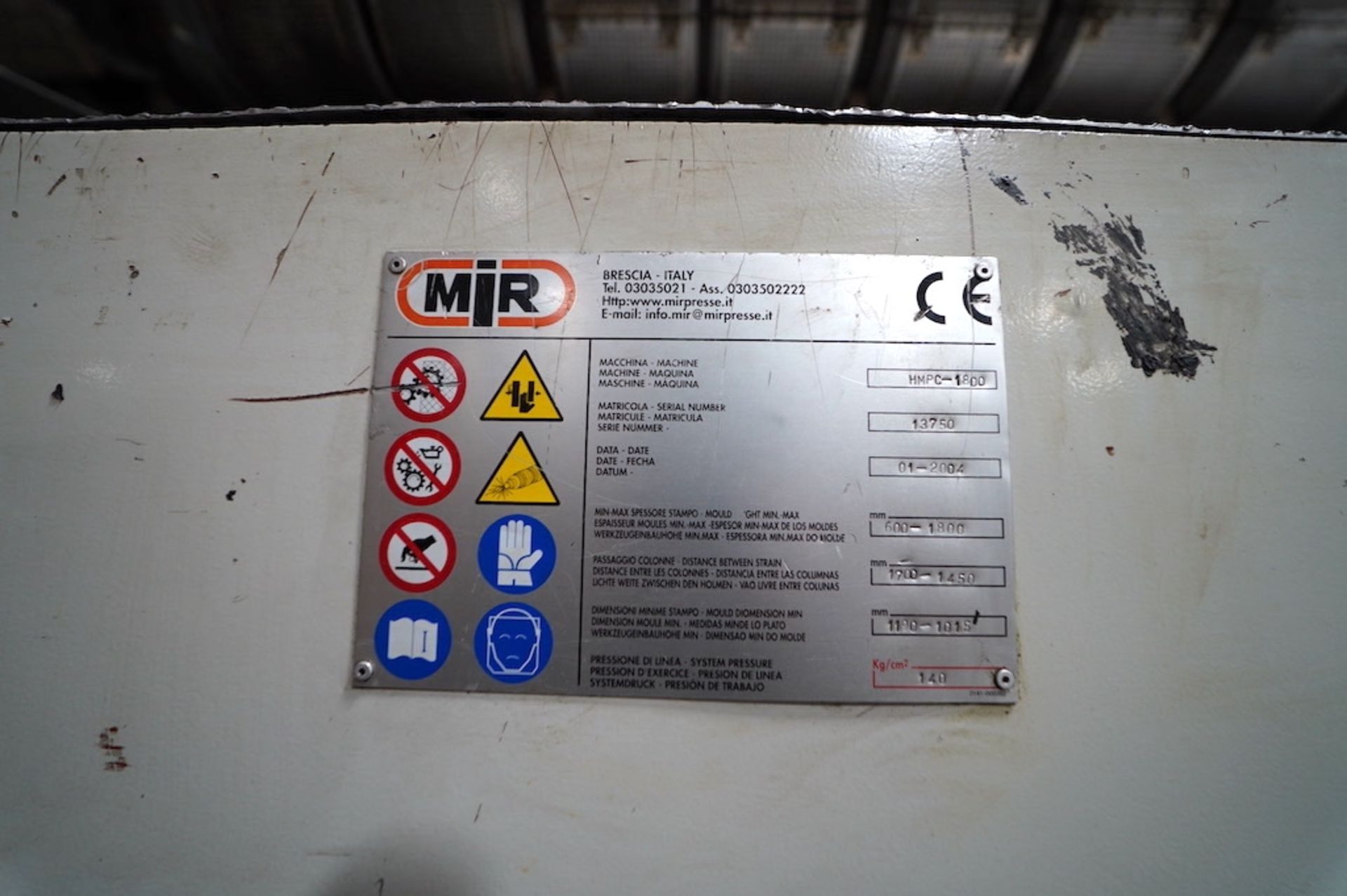 MIR HMPC-1800 1800 Ton Injection Molding Press - Image 5 of 5