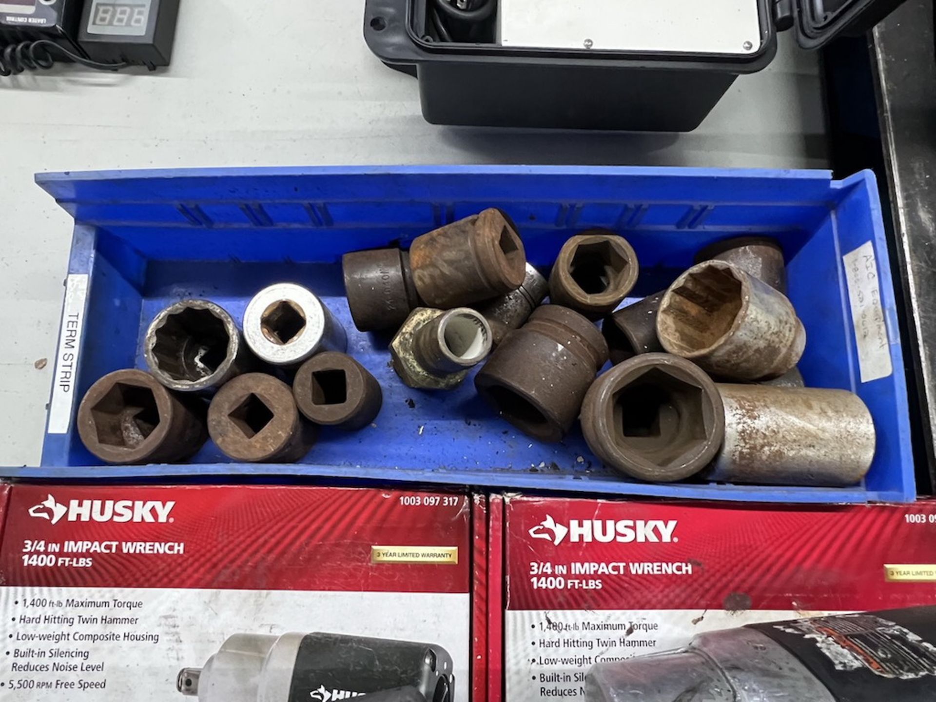 (2) Husky 3/4'' Impact Wrenches with (1) Bin of Various Size Heavy-Duty Impact Sockets - Image 3 of 3