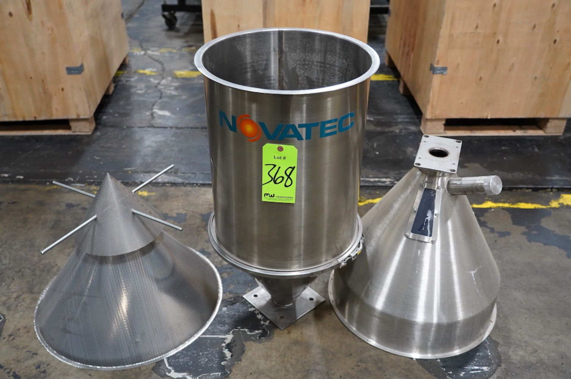 Novatec Stainless Steel Hopper, (3) Pieces