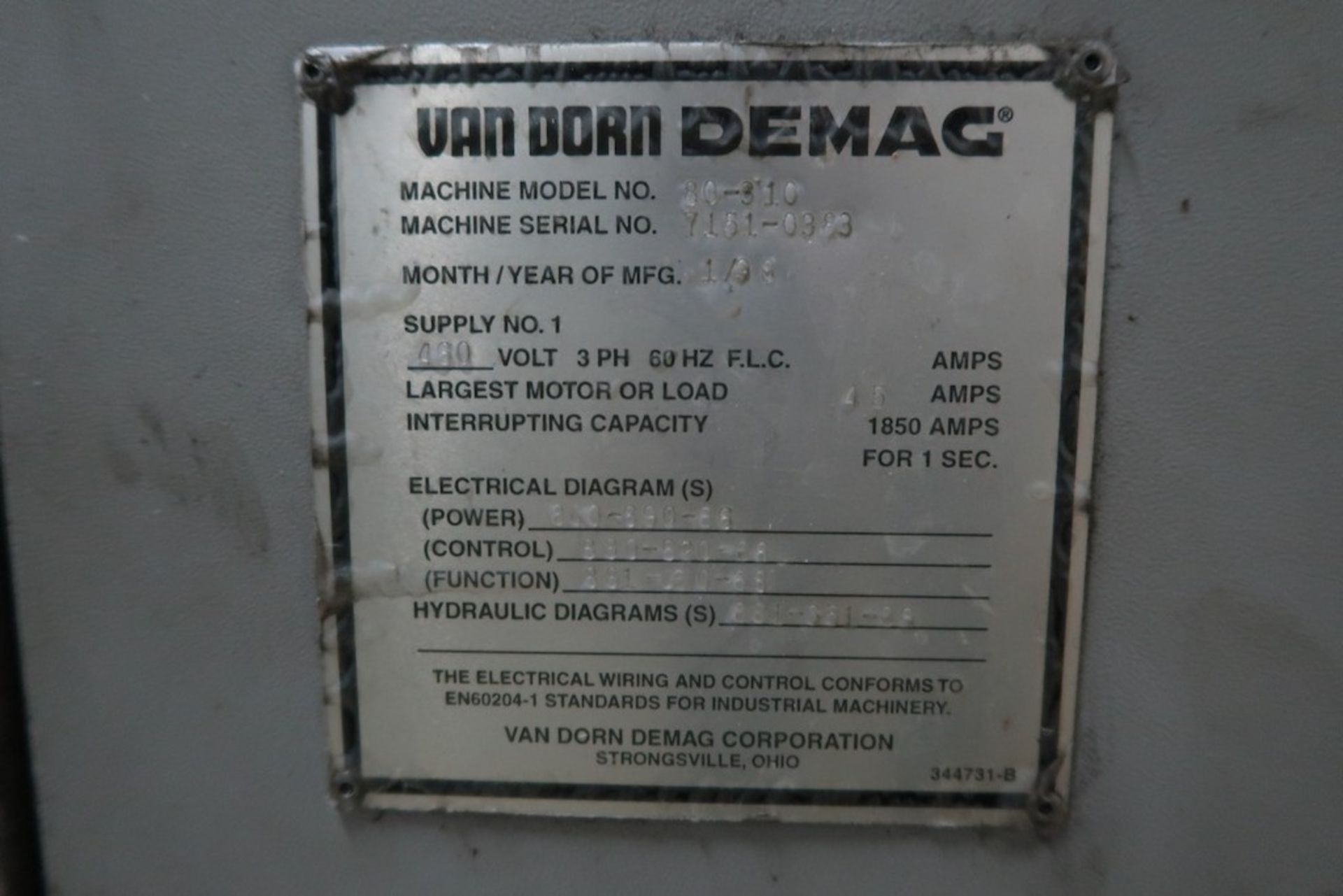 Van Dorn Ergotech Compact 800-310 80 Ton Injection Molding Press - Image 6 of 7