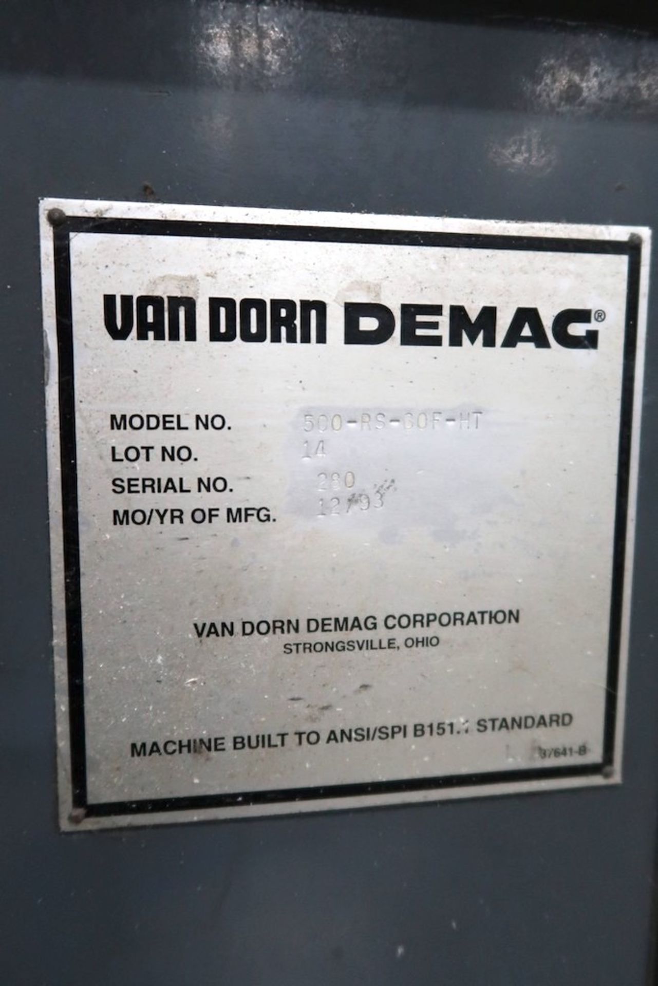Van Dorn 500-RS-60F-HT 500 Ton Injection Molding Press - Image 8 of 8