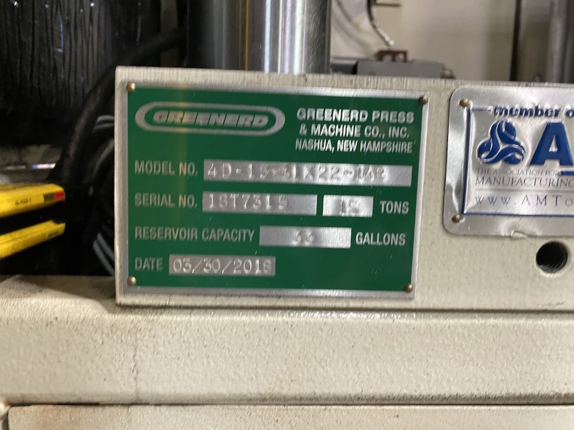 Greenerd 4D-15, 15 Ton Hydraulic Press, New in 2018 - Image 10 of 13