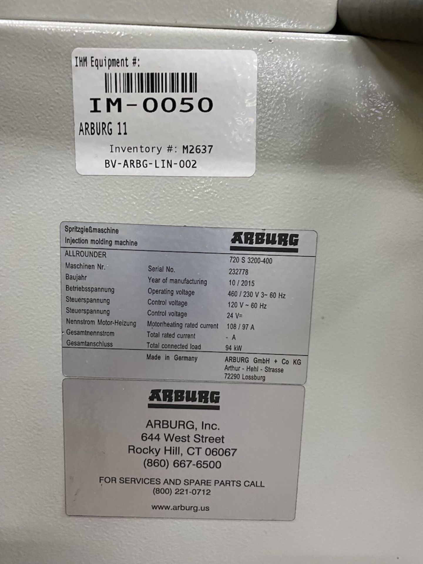Arburg 320 Metric Ton Injection Molding Press w/Arburg Robot, New in 2015 - Bild 10 aus 10