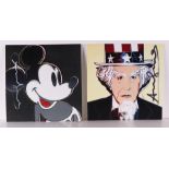Andy Warhol (Pittsburgh, , 1928 - 1987New York ),(attributed to), Myths; Mickey Mouse and Uncle Sam
