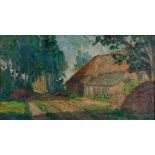 Jan Kruysen (Boxtel 1873 - 1938 Eindhoven), Farm on a country road,