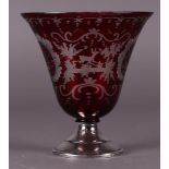 A Bohemian goblet on a silver base, ca. 1900.