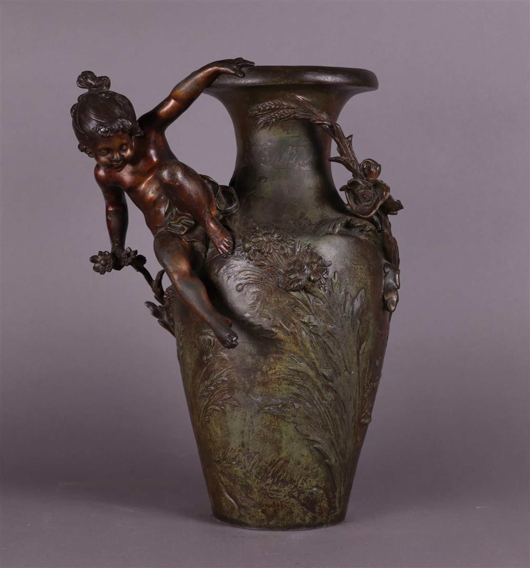 An Art Nouveau vase, after Auguste Moreau (1834 - 1917), signed "Aug. Moreau", 