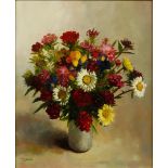 Unknown, 20th century. Flower still life, signed, oil on canvas.