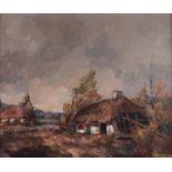 P. Vosman, XX, Landscape with farmhouses, signed (lower right), oil on canvas.