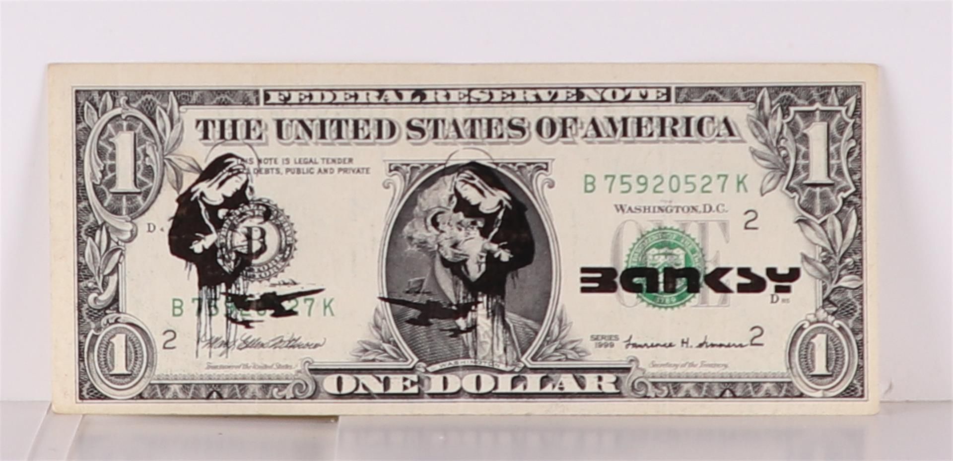 Banksy (b.: 1974), (after), Dollar Bill with Toxic Mary, stamped. 