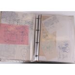 A folder with many notes, sketches, photos and newspaper clippings by Kees Franse about his oeuvre