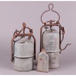 A lot of two miners lamps. Late 20th century.