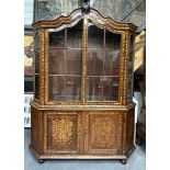 An eighteenth century Dutch display cabinet, with marquetry. Circa 1740. (back reinforced)