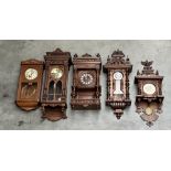 A lot of five regulator clocks. 19/20th century.
